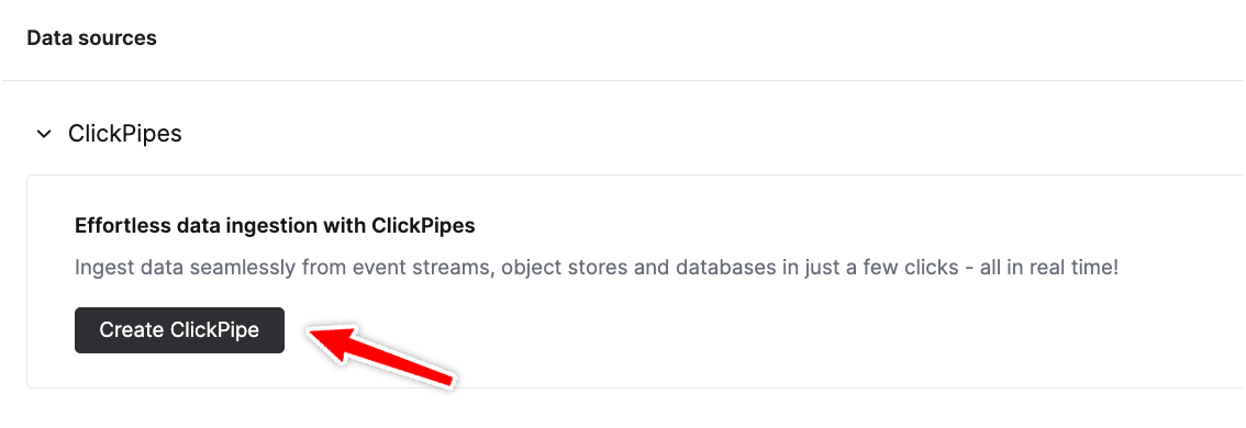Создание ClickPipe